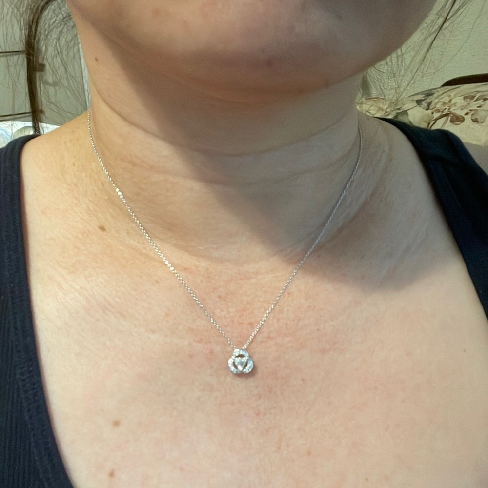Hallmark Pt850 necklace and Pt900 pendant Genuine Natural Diamond .213 & .04 - Picture 8 of 11